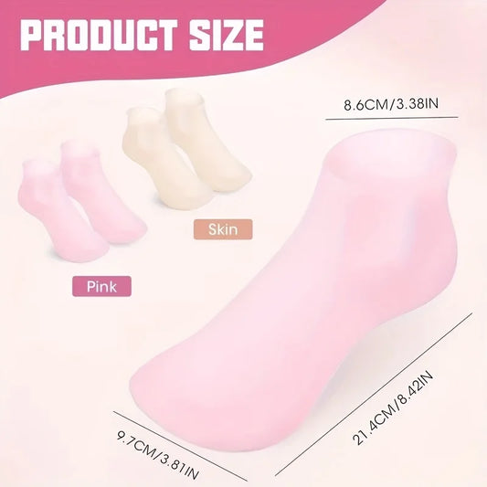 1 Pairs of Silicone Gel Moisturizing Foot Socks for Cracked Feet - Soothing Massage Softening Foot Skin Care with Moisturizer