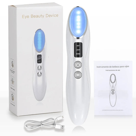 2026 New Vibration Eye Massager Anti Dark Circle Blue Light Anti Wrinkle Eye Massage Pen Hot Compress Eye Beauty Care Device