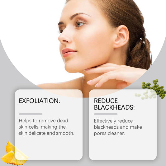 Gentle Enzyme Face Wash Powder Exfoliating for Sensitive Skin Brightening Cleanser Removes Oil Impurities Travel Friendly 75g