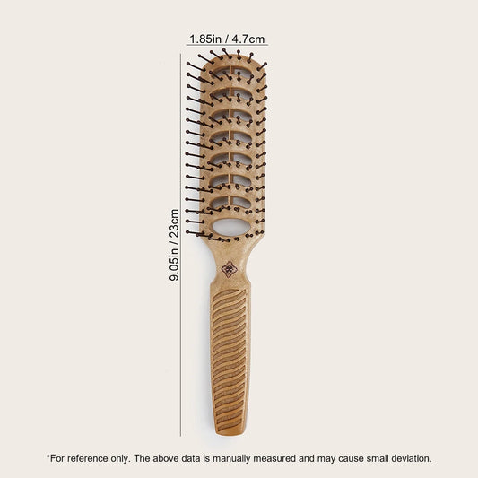 Fluffy Hair Brush Salon Hairdressing Comb Massage Ribs Hair Comb Scalp Barber Hair Styling Hair Comb Wood Handle Hollow Brush