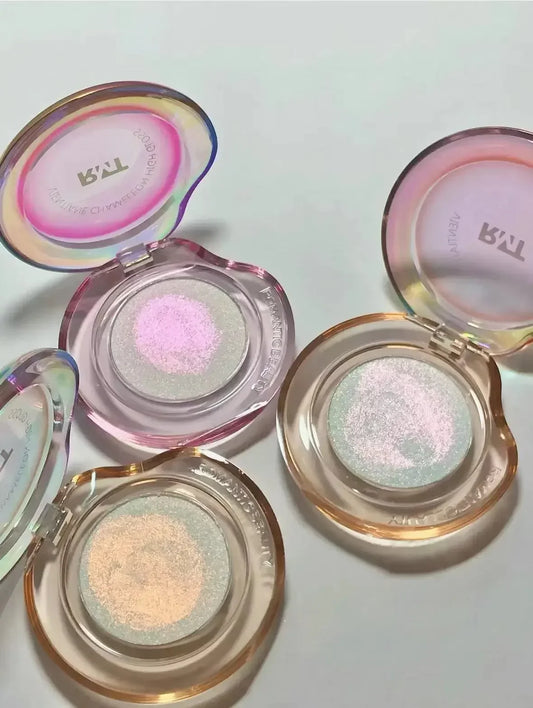 RMT High Gloss Chameleon Highlight Matte Purple Fine Powder Cream Blusher Shiny Face Brightening Integrated Plate ROMATIC Makeup