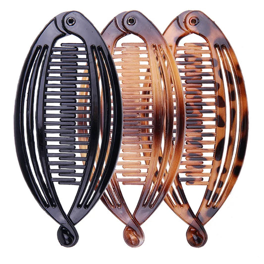 New Fashion Banana Clip Set - Fish Clip for Coiled Hair, Inserted Comb, Side Comb. Women's Stylish Headdress