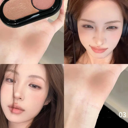 Herorange Two-Tone Balm Fine Texture Multi-Purpose for Blush & Highlight Natural Nude Look