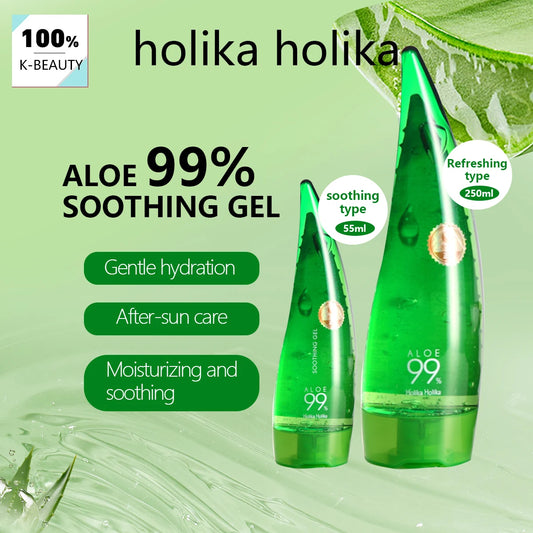 HOLIKA HOLIKA Aloe Soothing Gel,Soothing & Refreshing,Moisturizing & Lightweight,Fast-Absorbing,Korean Skincare,Korean Makeup