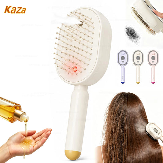 Electric Spray Hair Brush Rechargeable Water Spray Hair Brush Anti-Static Hair Brush Reduce Frizz Electric Steam Massage Comb