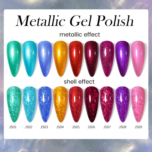 LILYCUTE 7ml Metallic Gel Nail Polish Chrome Effect Soak Off UV LED Glitter Gel Polish Semi Permanent UV Gel Nail Art Manicure