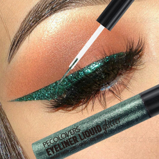1PC Long-lasting Pearly Thin Glitter Eyeshadow and Eyeliner - Glitter, Thin Tip, Waterproof, Suitable for Christmas, Halloween