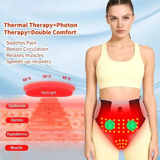 660Nm Red Light Heating Pad 162 Led Abdominal Massage Relieve Abdominal Pain Cold Uterus Menstrual Cramps Warm Care Support