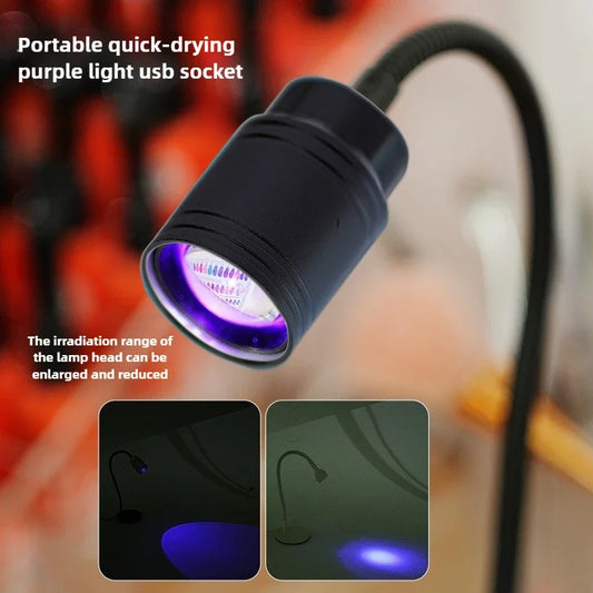 10W Foot Pedal Nail Dryer Light UV Nail Lamp Clip-on Desk USB for Gel Nails Ongle Manicure Salon Tools Adjustable Focal Length