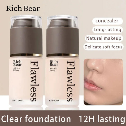 Soft Glow Longwear Foundation Natural Matte Finish Waterproof Concealing Cosmetic Holiday Gift for Women