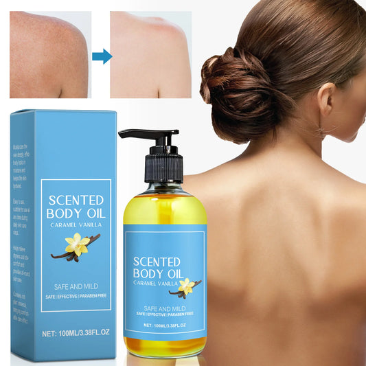 1-5pcs Stress Relief Body Oil with Vanilla - Deeply Moisturizes & Soothes Muscles, Herbal Formula for Relaxing Bath & Massage.