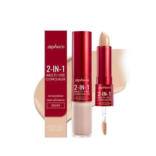 Liquid Concealer Deep Hydration Face Concealer Cream 2 in 1 Multi-use Smudge-Proof Cover Blemishes Concealer Stick Makeup 3.8g