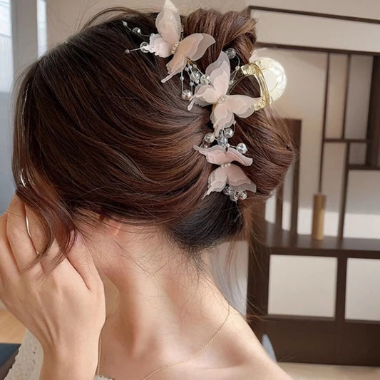 Super Fairy-Like Butterfly Hair Clip, Large Shark Clip, Back-Of-Head Hair Clip for Girls and Women,