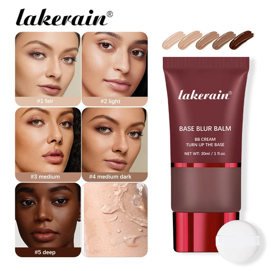Liquid Foundation And Puff Makeup Set Lightweight Waterproof Long Lasting Matte Facial Foundation Cosmetics Woman Makeup