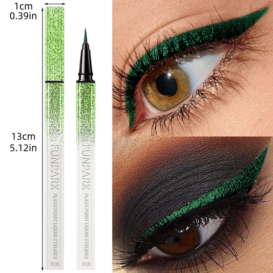 1PC Green Waterproof Eyeliner Sweat-proof Long Lasting Non-smudged Fast Drying Eye Liner Korean Makeup for Women Liquid Pen