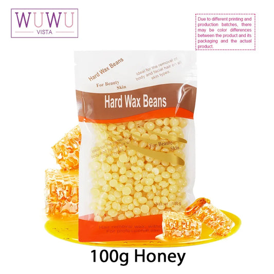 WUWUVISTA 100g/3.52oz Hot Wax Hair Removal Depilatory Waxing Wax Beans for Wax Heater Painless for All Hairs Removal Beans