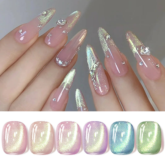 BORN PRETTY 10ml Gold Cat Magnetic Gel Ultra Shine Silver Gold Glitter Winter Jelly Color Soak Off UV LED Gel Nail Art Varnish